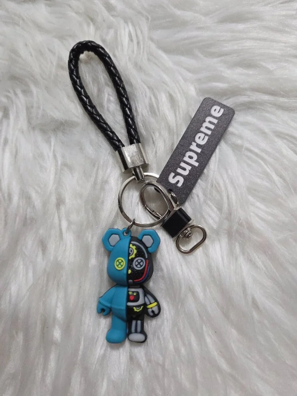 Cyborg Bear Design Keychain